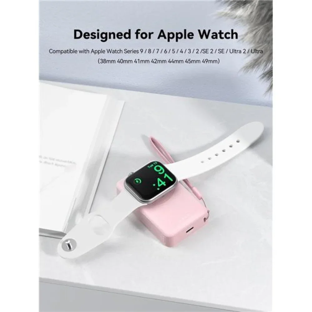 Portable Charger for Apple Watch, 4000mAh iWatch Charger Power Bank Wireless